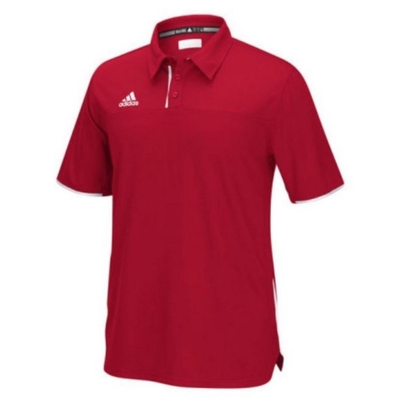 New Adidas Mens Utility Polo Shirt Golf Top Red - Picture 1 of 13